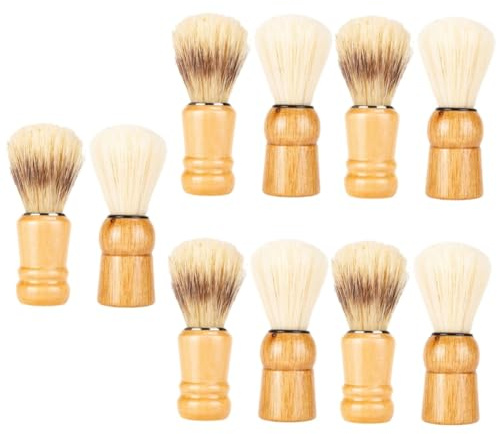 minkissy 10stücke Rasierpinsel Mit Holzgriff Professionelle Shaving Bürsten Für Präzises Rasieren Und Bartpflege Für Väter Vatertag