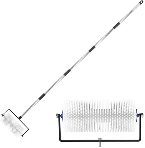 Spiked Roller for Self Leveling,9” Floor Leveling Spiked Roller for Self Leveling Concrete & Epoxy Bubble Removal - Adjustable Handle (34-77in) Lightweight Durable Screed Tool for Cement, Paint