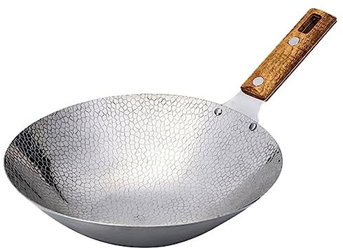UTHCLO Wok De Acero Inoxidable Para Freír y Cocinar Verduras Sartén Profunda y Versátil Para Cocinas De Inducción y Uso Restaurantes