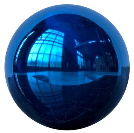 Gcroet Gazing Ball, 10 Inch Shiny Polished Hollow Reflective Stainless Steel Gazing Ball for Patio Lawn Yard Ponds Ornament.
