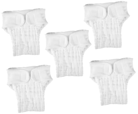 CALLARON Inserto per Pannolini in Cotone Bianco 5 Pezzi Lavabile Riutilizzabile Assorbente Versatile per Ragazzo Ragazza Uso Notturno e Quotidiano