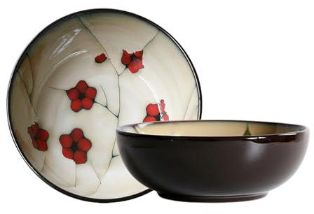 Japanese-style household simple, retro, delicate, high temperature resistant and practical ceramic tableware - 9-inch soup bowl