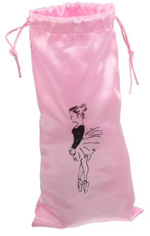 TOYANDONA Borsa Porta Scarpette Danza in Poliestere Rosa, Sacchetto Lavabile per Scarpe da Ballo Chiusura a Coulisse, Organizzazione Elegante per Ballerine