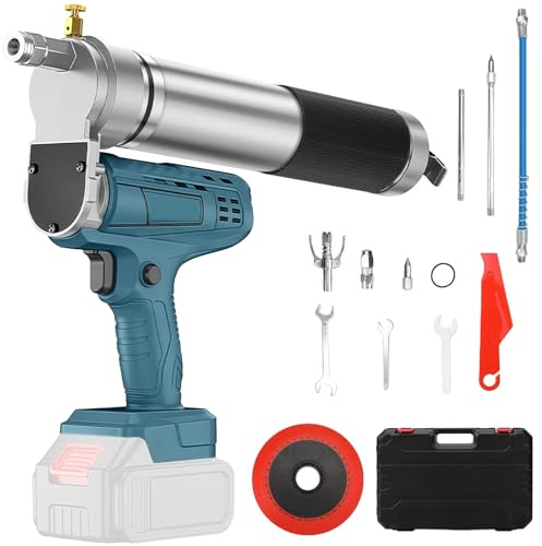 Kocusu Batterifettpress för Makita 18 V batteri, 12 000 PSI elektrisk fettpress 140 g/min sladdlös elektriskt högt tryck, fettpress, handhållen fettpress för fordon, maskiner (utan batteri)