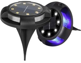 LUXULA 2 Stück LED Solar Bodenleuchte außen, 4000K, Blaulicht wasserdicht | Solarleuchten für Garten, 4000K Neutralweiß mit Blaulicht, wasserdicht, Gartenleuchten für Rasen, Auffahrt und Gehweg