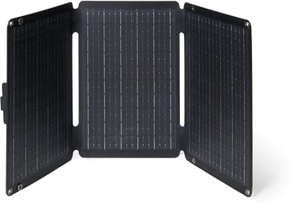 BERGER 2GO Panel solar plegable con USB-A y USB-C, cargador solar para smartphone y tablet con función de carga rápida, IP65, accesorios de camping al aire libre (30 W)