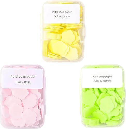 WNHNO 300pcs Portable Hand Washing Soap Sheets, Scented Mini Soap Sheets, Disposable Soluble for Outdoor Travel, Camping, Hiking (Mix)