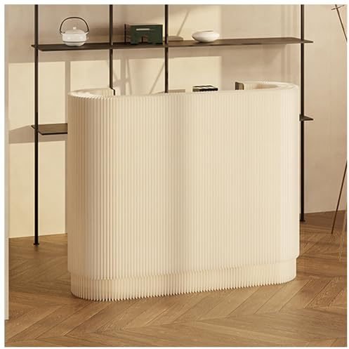 Vikbar Receptionsdisk I Kraftpapper Kassadisk I Klädbutik Strukturell Design med Bikakemönster Bänkskiva I Dubbelskiktad Akryl Not-och-fjädermontering(White)