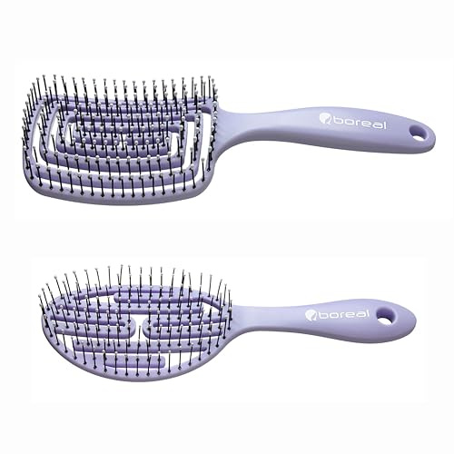 Doble cepillo desenredante - Cepillo para desenredar el cabello - Dissoglininodi anti nudos - Para cabello rizado, liso, fino, húmedo y largo - Cepillo anti-ruptura para mujer, hombre y niño