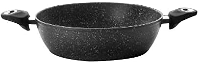 IBILI - Sarten honda con 2 asas natura, 32 cms, Aluminio, Antiadherente estilo piedra, Apto para induccion