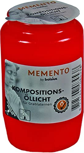 Bolsius Grablichter Kompositionsöllichte Nr.3 ohne Kappe, rot 20er Pack