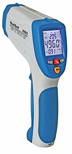 PeakTech Thermomètre IR professionnel avec enregistreur de données pour -50°C ... 1200 °C ; avec USB et double laser - haute précision et fonction de mesure continue