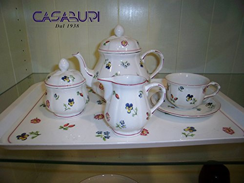 VILLEROY BOCH PETITE FLEUR 10 PEZZI THE (6 TAZZE THE -TEIERA - ZUCCHERIERA- CREMIERA )