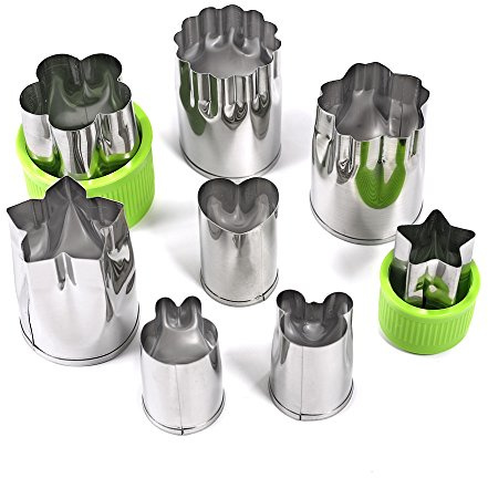 Stainless Steel Vegetable Cutter Shapes Set, Mini Cookie Mold Bread Cutters Fruit Shape Cutter for Kids (8 pcs/set)