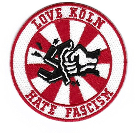 Köln Aufnäher/Bügelbild/Abzeichen/Iron on Patch Love Köln - Hate Fascism