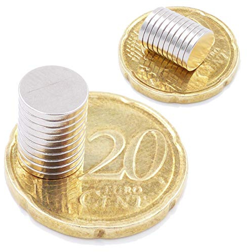 Brudazon | 50 Scheiben-Magnete 8x1mm | N52 Güteklasse - Neodym-Magnete | Ideal für Modellbau, Foto, Whiteboard, Pinnwand, Kühlschrank | Magnetscheibe