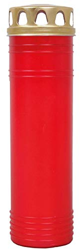 HS Candle Grabkerze Grablicht ca. 170h Brenndauer / 7-Tage Brenner (Rot)