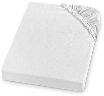 sleepling Biber Spannbetttuch, Feinbiber Spannbettlaken, Made in Germany, 100% Baumwolle, Matratzen bis 23 cm Höhe, Rundum Gummizug, Ökotex, Kochfest 95 Grad, 180 x 200, weiß
