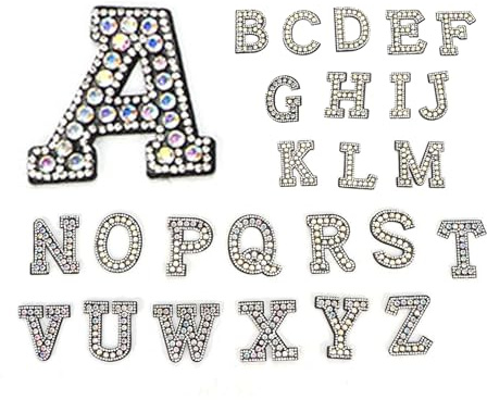 Cikonielf 26Pcs Letter Applique Bügel Iron on Buchstaben Aufnäher Patches Jeans Kleidung Applikation für Jacken Aufbügler zum aufbügeln