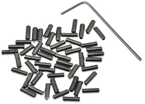 KAISH 50x US #4-40 x 5/16 Stainless Steel Guitar Bridge Saddle Height Adjustment Screws for Stratocaster/Telecaster