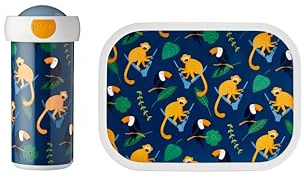 Mepal - Lunch-Set Campus - Lunch-Set für Kinder mit Verschlussbecher & Lunch Box - Lunch-Set für die Schule oder Unterwegs - Spülmaschinenfest & BPA-frei - 300 ml + 750 ml - Jungle