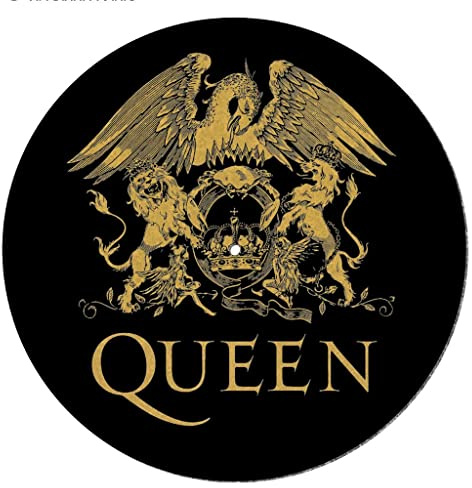 Pyramid International Queen Turntable Record Slip Mat for Mixing, DJ Scratching and Home Listening (Logo Design) - Official Merchandise, gold