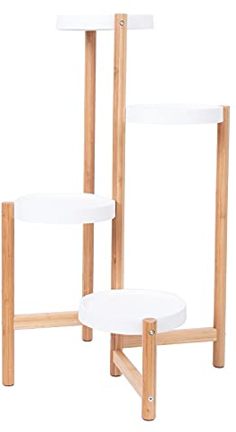 ZLASS Pflanzenregal 4 Stufe Pflanzenstand Hohe Ecke Indoor Blumentopfhalter Nordic Display Rack for Wohnzimmer Schlafzimmer Balkon Blumenregal