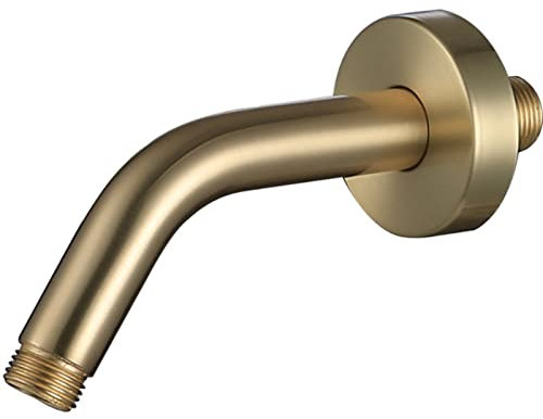 Round Shower Head Extension Arm Bracket for Bathroom Wall-Mounted Fittings,Brushed Gold
