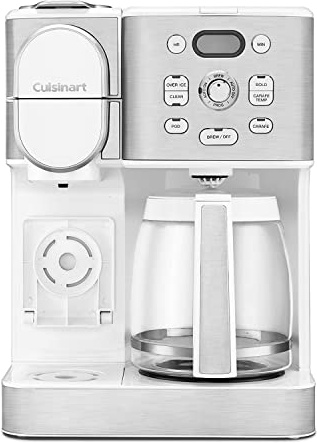 Cuisinart 12-Cup Coffee Maker, Single-Serve Brewer Glass Carafe, Automatic Hot & Iced Coffee Machine, Brew Strength Control and Brew Pause, SS-16W, White