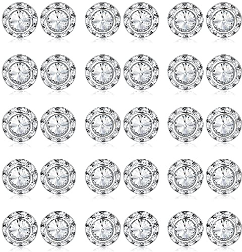 SAILIMUE 15Pairs Rhinestone Earrings For Women Dance Competition Performance Ballet Stud Earrings Stainless Steel Round Acrylic Stone Inside Rhinestone Crystal Halo Dance Competition Earrings Set15mm