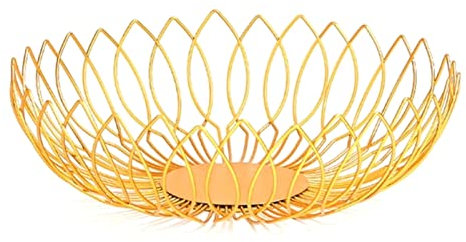 Piatto Di Frutta Cesto di frutta di amaca creativa con petali intrecciata Metallo Hollow Fruit Plate Fruit Frutta e cestino vegetale cyclow stoccaggio desktop Piatto Di Frutta In Legno ( Size : 1 )