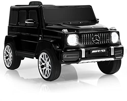 COSTWAY TQ10041DE-DKDE Mercedes Benz elbil, elektrisk barnbil med musik och strålkastare, Jeep-bil 3–5 km/h, inkl. 2,4 G fjärrkontroll, för barn från 3 år