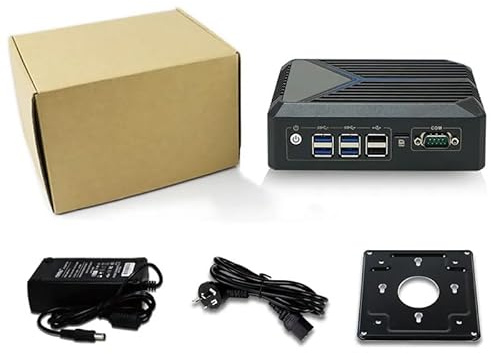 Partaker Fanless Mini PC, Desktop Computer, Intel Core J6412, C10, TPM2.0, 2 x LAN, 2 x HDMI, COM, SIM Slot, 8 x USB, Barebone, NO RAM, NO Storage, NO System