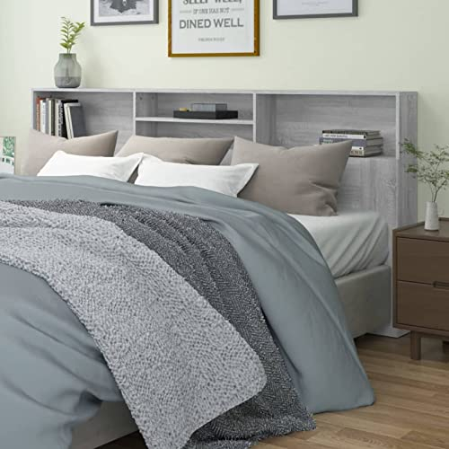 BaraSh Kopfteil mit Ablagen Braun Eichen-Optik 120x18,5x104,5 cm Mkopfende