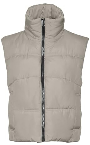 VERO MODA Damen VMKLEA Short Waistcoat NOOS Steppweste, Silver Lining, S