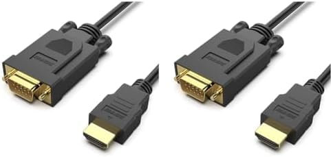 BENFEI HDMI to VGA 1.8M Cable, Uni-Directional HDMI to VGA Cable (Male to Male) Compatible for Computer, Desktop, Laptop, PC, Monitor, Projector, HDTV, Raspberry Pi, Roku, Xbox and More (Pack of 2)