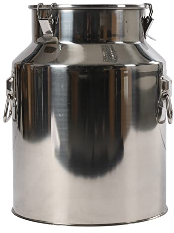 OUBUBY Bricco per latte in acciaio inox 201, contenitore per latte in acciaio inox, coperchio a prova di perdite, con chiusura di serraggio e guarnizione in gomma, ideale per conservare acqua latte