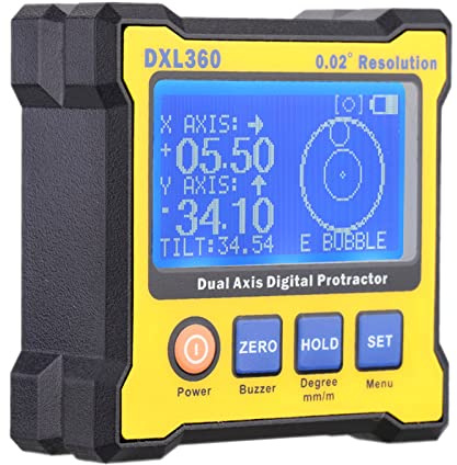 Mulcort DXL360 Dual Axis Digital Angle Protractor with 5 Side Magnetic Base High-Precision Dual-axis Digital Display Level 100-240V 50-60Hz