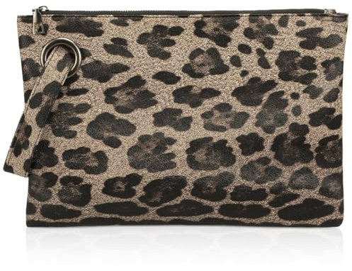 Holibanna Women's Leopard Print PU Wallet with Wrist Strap - Leopard Grain Bag & Tote Bag - Trendy Women's Fashion Handbags
