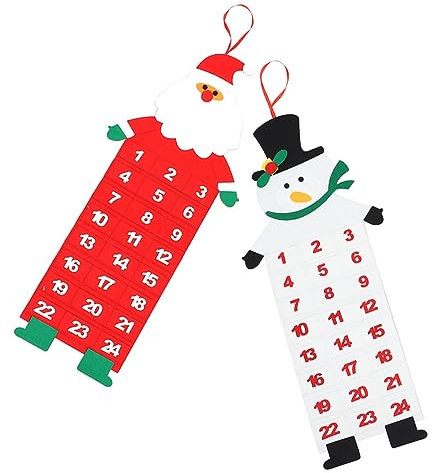 IMIKEYA 2stücke Filz Weihnachten Kalender Weihnachten Kalender Aus Filz Adventskalender Für Wand Weihnachtskalender Für Tür Hängender Wandkalender Weihnachtsdekoration Für Party Zarte Häng