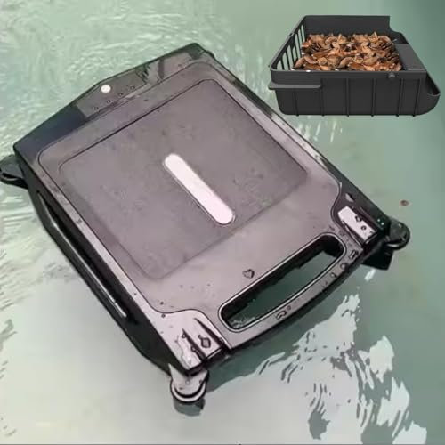 Skimmer para piscina con energía solar con batería de 2500 Mha/cesta grande para skimmer, limpieza en modo dual, 5-10 m/minuto, capacidad de filtrado de 80 ㎡, planificación inteligente de rutas