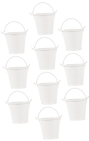 Yardenfun 10stücke Metall Eimer Mini Weißblech Pflanzenhalter Blumentopf Blumenständer Blumenhalter Für Balkon Fensterbank Schreibtisch Dekoration
