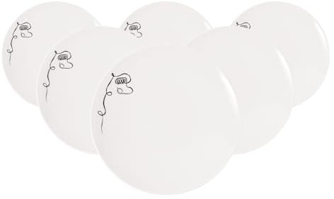 Villeroy & Boch Statement Lines Frühstücks-/ Dessertteller XMAS 6er Set, Weiß-Schwarz, Spülmaschinenfest, Mikrowellensicher, Teller, Essteller, Porzellan, Geschirr, Premium Porcelain