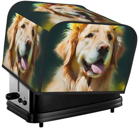 Copertura per tostapane a quattro fette con stampa di cani Golden Retriever per piccoli elettrodomestici da cucina protezione per impronte digitali