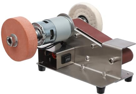 Lijadora de banda eléctrica, lijadora de banda pequeña con 20 bandas de lijado, pulidora ajustable de 7 niveles para aluminio, ámbar, cerámica, vidrio