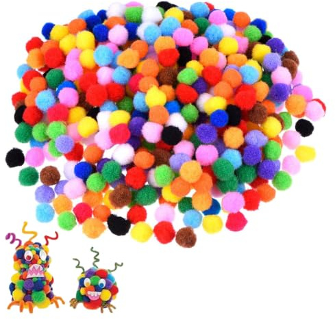 CZAYEFNH Pompons zum basteln, 1200 Stück Pompons,10 mm Bunt Mini Pompons, bälle Flauschigen, für Handwerk DIY Deko Hobby Supplies für Lustige DIY Kreative Handwerk (Multicolored)