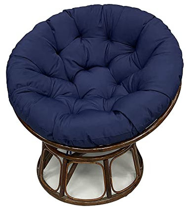 Wasserdichter Eierstuhl-Kissenbezug zum Aufhängen, weich und bequem, rundes Sitzkissen für Terrasse, Sofa, Heimdekoration, Innen- und Außenbereich, Marineblau, 130 x 130 cm