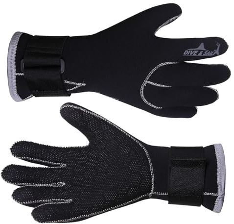 Milaloko 3mm Neoprene Diving Gloves Thermal Non-slip Scuba Gloves Wetsuit Gloves with Adjustable Strap for Men Women Diving, Snorkeling, Surfing, Swimming