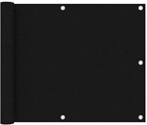LLEZKBR Balkonsichtschutz schwarz 75x300cm Oxford Stoff