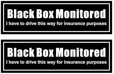 Tek Automotive Black Box Car Sticker – Twin Pack, 20x6.5cm – Black Box Sticker for Insurance Monitoring – Self-Adhesive Vinyl – Indoor & Outdoor Use for Cars, Vans & Learner Drivers